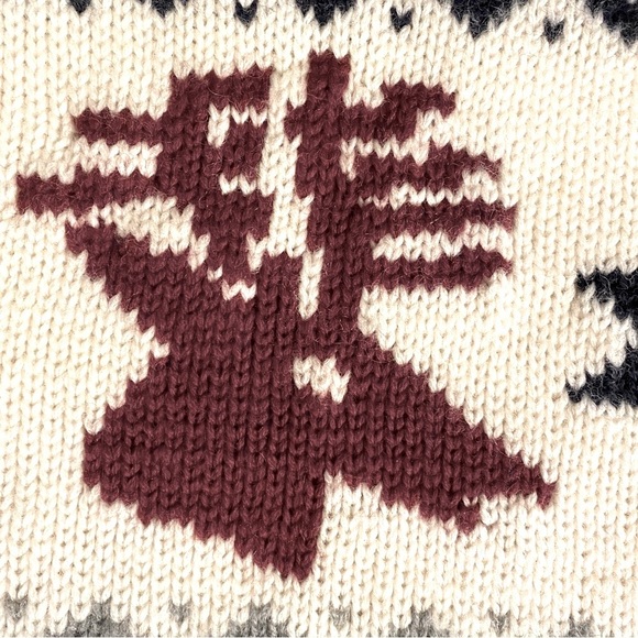 Vintage Cozy Knit Reindeer Sweater 100% Wool - Picture 8 of 13